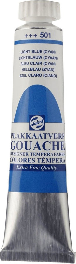 Plakkaatverf - 501 Lichtblauw cyaan - Gouache extra fine - Talens - 20 ml