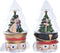 Verlichte decoratie DKD Home Decor Kerstmis Rood Wit (15 x 13,5 x 24 cm) (2 Stuks)
