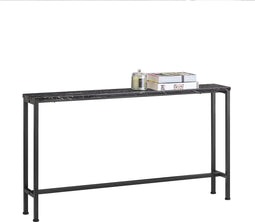SoBuy FSB19-SCH - Consoletafel - Zwart Marmerlook 120x20x65cm - Smal Design Hout/Metaal