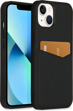 Accezz iPhone 13 - Back Cover - Premium Leather Card Slot - Zwart