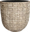 PTMD Jitta grijze pot keramiek rond met geblokt design - 60x60x60