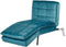LOIRET - Chaise longue - Blauwgroen - Fluweel