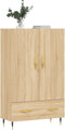 vidaXL - Hoge - kast - 69,5x31x115 - cm - bewerkt - hout - sonoma - eikenkleurig