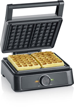 Severin WA 2125 - Belgisch wafelijzer - 1.600 W PFAS-vrije keramische coating - Zwart Inox