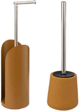 5Five Cocoon Flexibele toilethouder + toiletborstel - Caramel