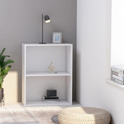 vidaXL Boekenkast met 2 schappen 60x30x76,5 cm spaanplaat wit