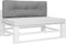 vidaXL - Palletkussen - 120x40x12 - cm - stof - grijs