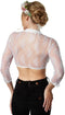dressforfun Dirndlblouse Gretl - Dirndlblouse lange mouwen - Blikdicht voorste deel - Wit (XXL)