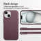 Accezz MagSafe Leather Backcover iPhone 15 - Echt leer - Verhoogde randen - Paars