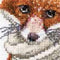 Thea Gouverneur - Borduurpakket met telpatroon - 744A - Voorgesorteerde DMC Garens - Hey There Foxy Lady - Aida - 31 cm x 30 cm - DIY Kit