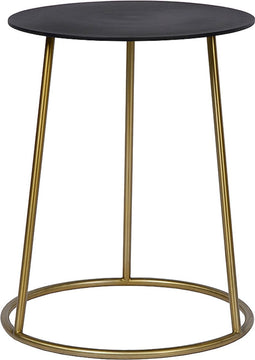 Atmooz - Salontafel Leoh - Rond - Industrieel - Zwart / Goud - Bijzettafel - Hoogte : 55cm