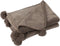 J-Line Plaid Pompom - fleece deken - polyester - donker taupe - 170 x 130 cm - woonaccessoires