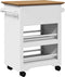 vidaXL - Keukentrolley - BODO - 67,5x45x80 - cm - wit - en - bruin