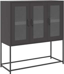 vidaXL - Dressoir - 100,5x39x107 - cm - koudgewalst - staal - zwart
