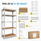 BRASQ Stellingkast - Set van 2 - Metalen Opbergrek - 180x90x40 cm - 5 lagen - 175 KG per plank - max 875 KG (2 stuks)