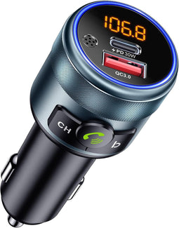 Bluetooth 5.3 FM Transmitter voor Auto - PD 30W en QC3.0 Snellader - Handsfree Bellen