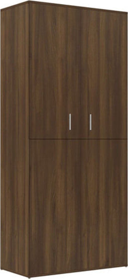vidaXL - Schoenenkast - 80x39x178 - cm - bewerkt - hout - bruin - eikenkleur