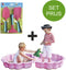 Zandbak Schelp Roze Met Tuinset Met 3 Tuin Accessoires