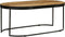 vidaXL - Salontafel - ovaal - 100 - cm - massief - ruw - mangohout - en - staal
