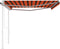 vidaXL - Luifel - automatisch - uittrekbaar - met - palen - 4,5x3,5 - m - oranje - bruin