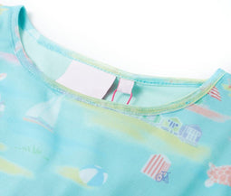 Kinderjurk 128 lichtzeeblauw