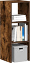 vidaXL - Boekenkast - stapelbaar - 30x30x80 - cm - bewerkt - hout - gerookt - eiken