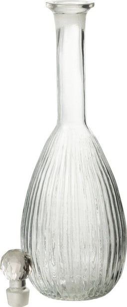 J-Line karaf Strepen - glas - transparant