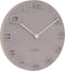 Wandklok On The Edge - Warm Grijs met chromen wijzers - Ø42cm