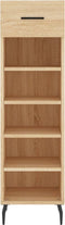 vidaXL - Schoenenkast - 30x35x105 - cm - bewerkt - hout - sonoma - eikenkleurig