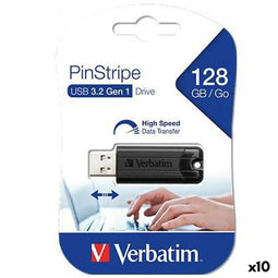 Verbatim PINSTRIPE - USB stick - 128 GB - Zwart (10 stuks)