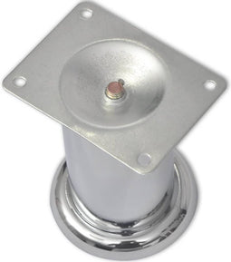 vidaXL - Bankpoten - rond - chroom - 60 - mm - 4 - st