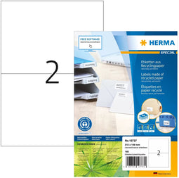 Herma 10737 - Zelfklevende etiketten - 100% gerecycled papier - A4 210x148mm (80 vel)