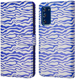 iMoshion Hoesje Geschikt voor Samsung Galaxy S20 FE Hoesje Met Pasjeshouder - iMoshion Design Bookcase smartphone - Meerkleurig / White Blue Stripes