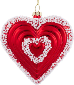 Kurt s. Adler - 4 inch Glass Red Heart Orn 11,43x10,16x4,318 cm ker...