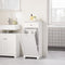 SoBuy BZR21-II-W - Smalle Badkamerkast - Wasgoedkast met Uittrekbare Mand - Wit 40x90x38cm
