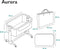 Lionelo Aurora 3in1 Co-sleeper - Babybedje tot 9 kg - Verstelbare Hoogte - 4 Wielen met Rem - Ademend Gaas - Inclusief Matras & Transporttas - Grijs