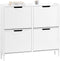 SoBuy FSR177-L-W - Schoenenkast - 4 Kleppen 8 Planken - Wit