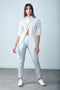 Toxik3 - Broek - Hoge taille - Zilver chrome lederlook