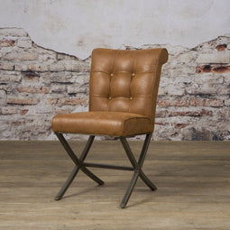 SIDD Barcelona sidechair - fabric cherokee 8 cognac