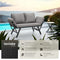 tectake® 2-in-1 Wicker Loungesofa Sintra - Ligbed met Verstelbare Leuningen - UV- en Weerbestendig - Lichtgrijs/Zwart