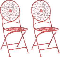 SCARIO - Tuinstoelen set van 2 - Rood - IJzer