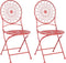 SCARIO - Tuinstoelen set van 2 - Rood - IJzer