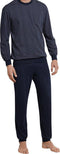 Schiesser Heren Pyjama - Lange broek - 100% Katoen - Donkerblauw