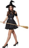 Dressforfun Zwarte heks Tarantella - Verkleedkostuum - Korte jurk met tule en fluweel - Zwart
