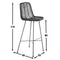 Pole to Pole - Fish Bone Bar Chair - Synthetic Rattan -Matt Black
