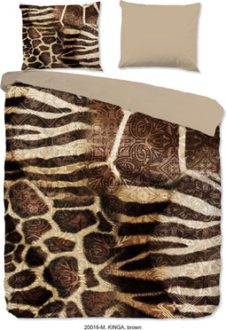 Pure Dekbedovertrek "dierenprint" - Bruin - (140x200/220 cm) - Microfiber