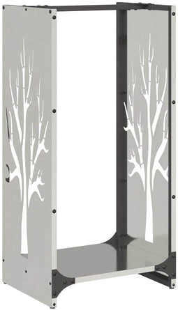 vidaXL - Brandhoutrek - 40x30x80 - cm - roestvrij - staal