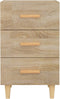vidaXL - Nachtkastje - 40x40x66 - cm - bewerkt - hout - sonoma - eikenkleurig