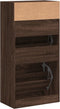 Schoenenkast 60x34x116 cm bewerkt hout bruineikenkleurig