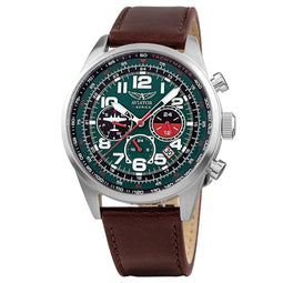 Aviator - Heren Horloge F-Series GA8828 - Bruin/Zilver - Ø 45mm
